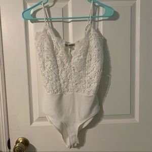 White Floral Lace Bodysuit